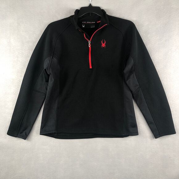 Spyder Men's Size Large Half-Zip Outbound Stryke Sweater/Jacket Black - Picture 1 of 11